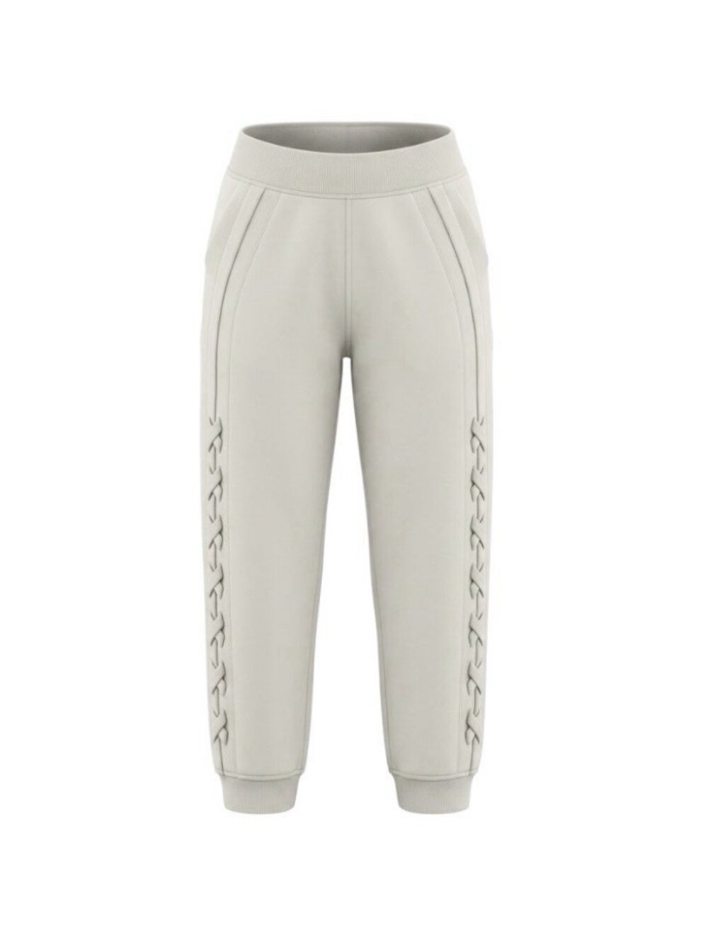 Lululemon Braided Detail HR Jogger White Opal Cotton Terry Pants Size 6